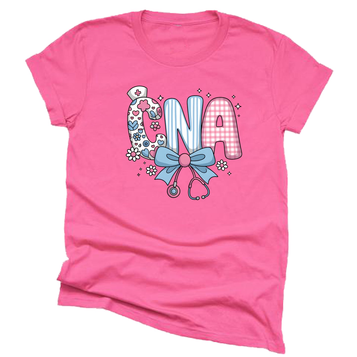 Light Blue CNA Nurse Shirt β Cute Bow RN Gift Tee for Women