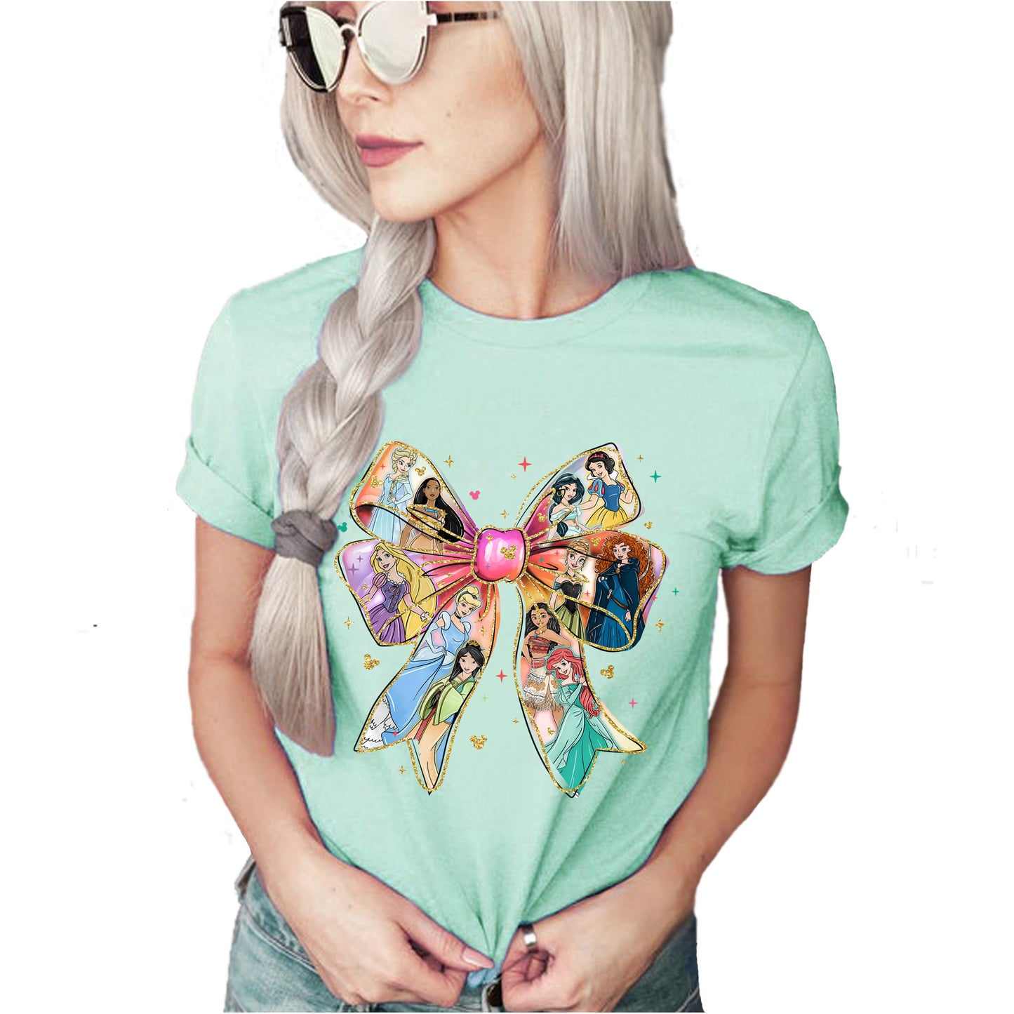 Princess bow magical castle theme park printed graphic shirt tee