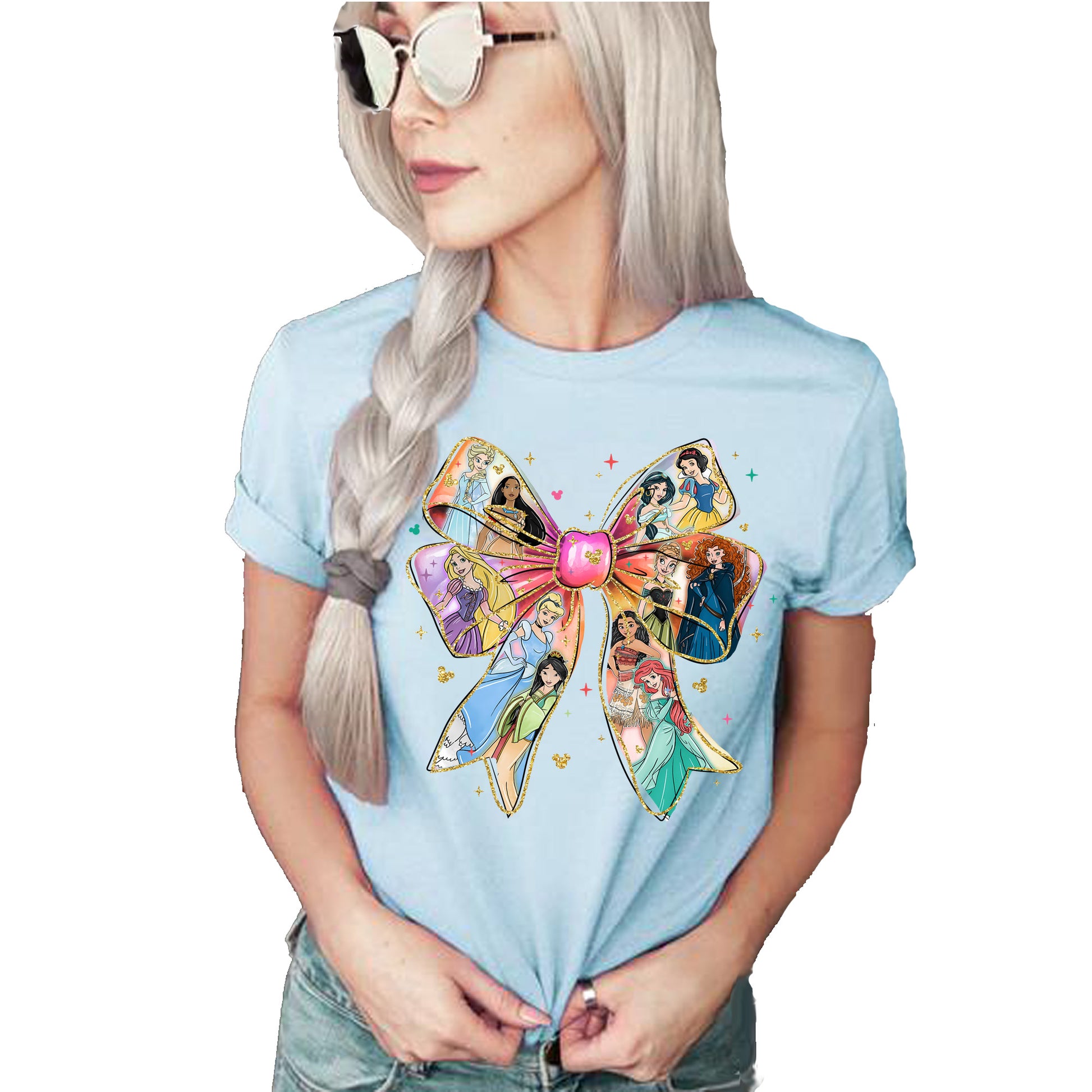Princess bow magical castle theme park printed graphic shirt tee