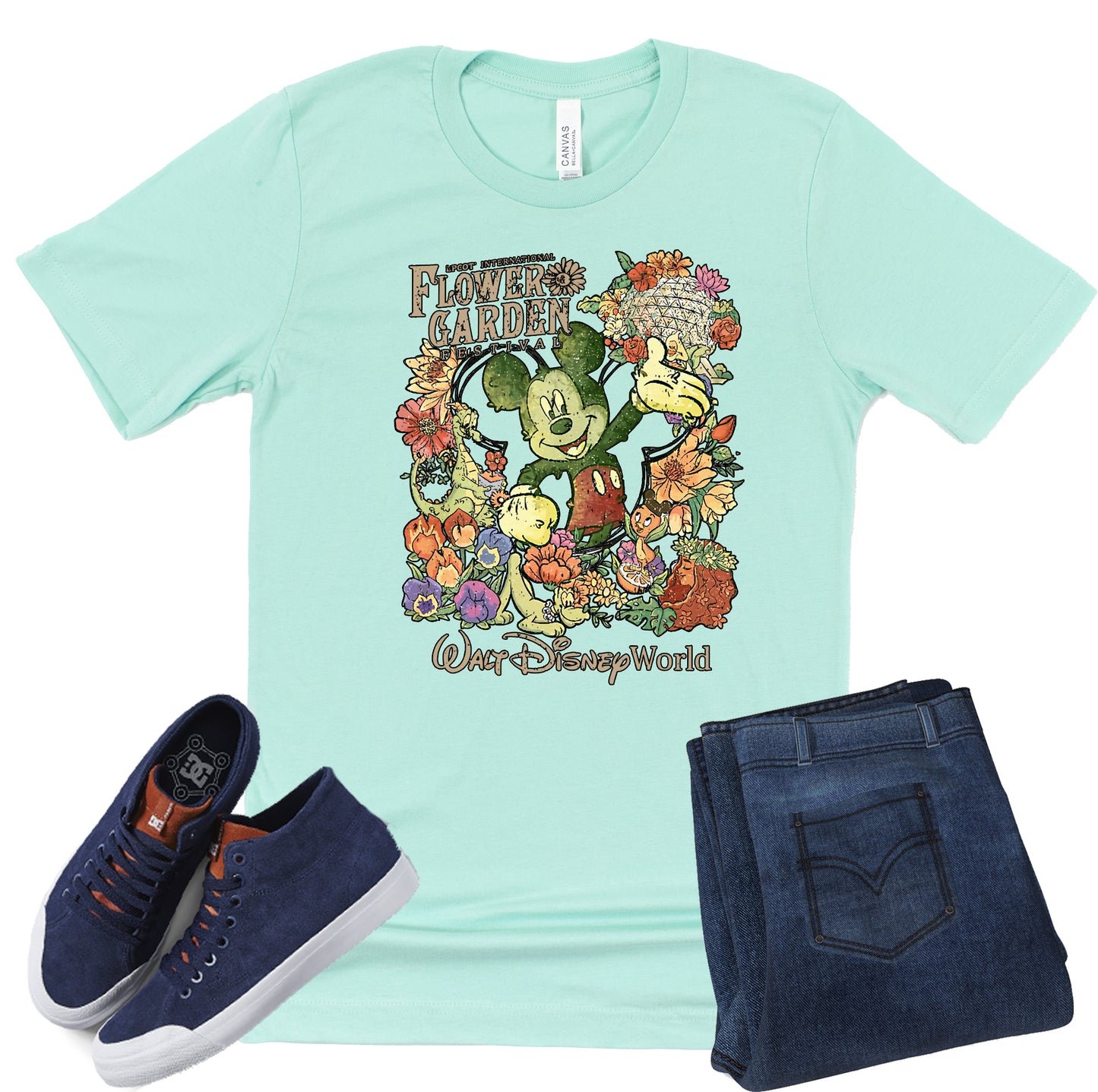 EPCOT Flower and Garden Festival graphic tee with floral theme park design