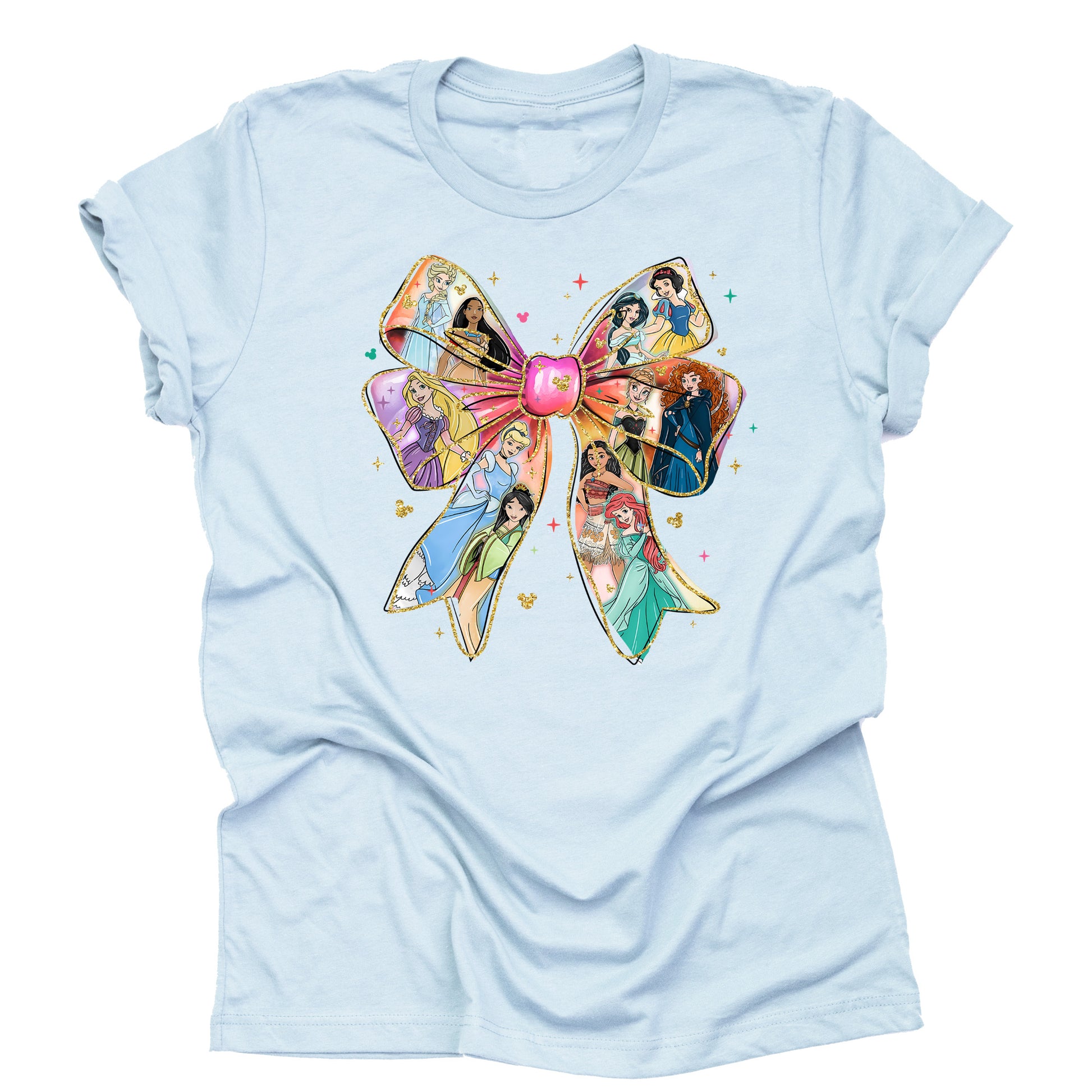 Princess bow magical castle theme park printed graphic shirt tee