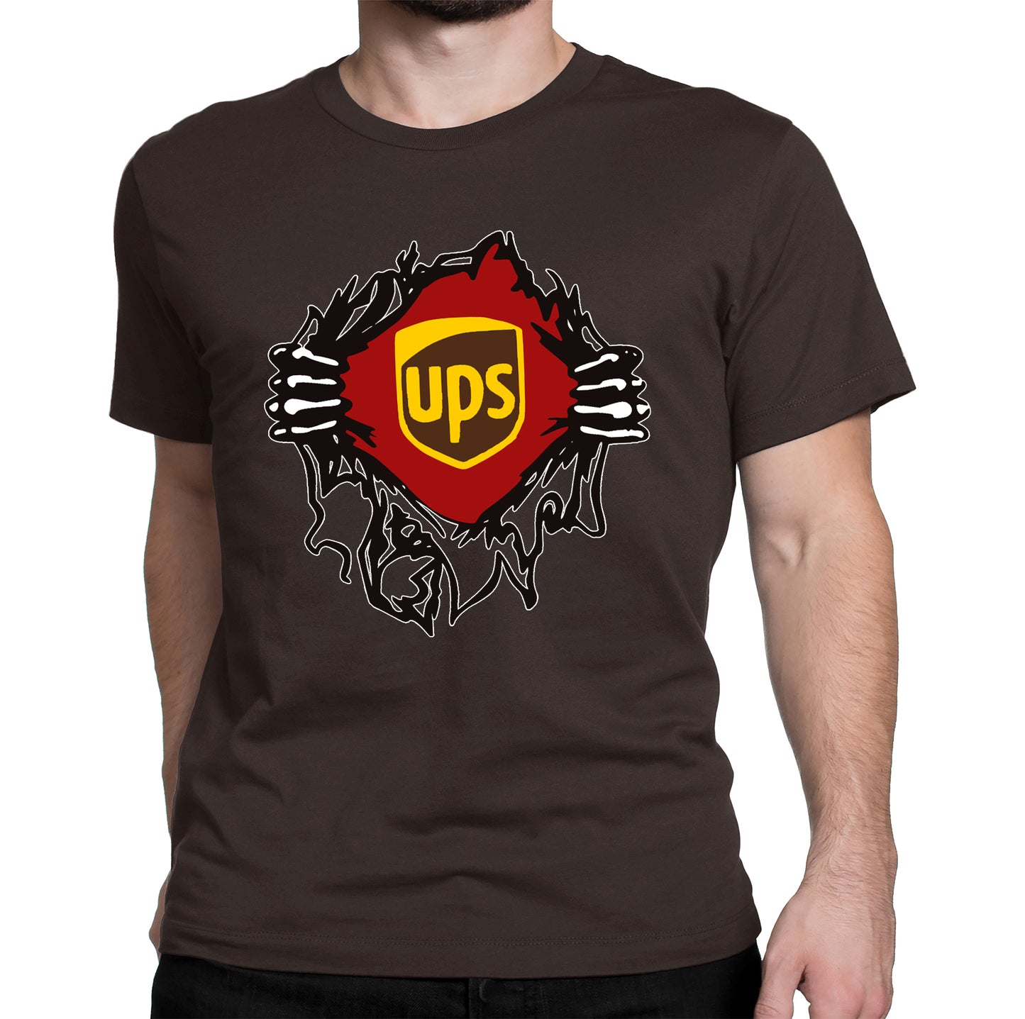 UPS logo shirt with ripped design costume