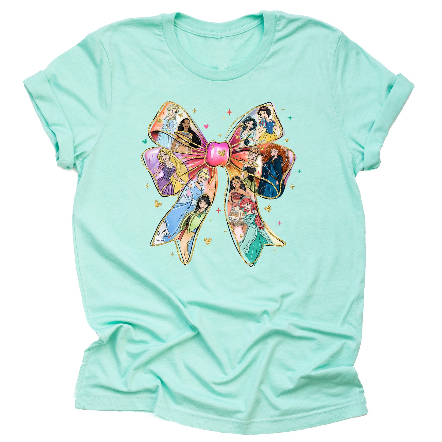 Princess bow magical castle theme park printed graphic shirt tee