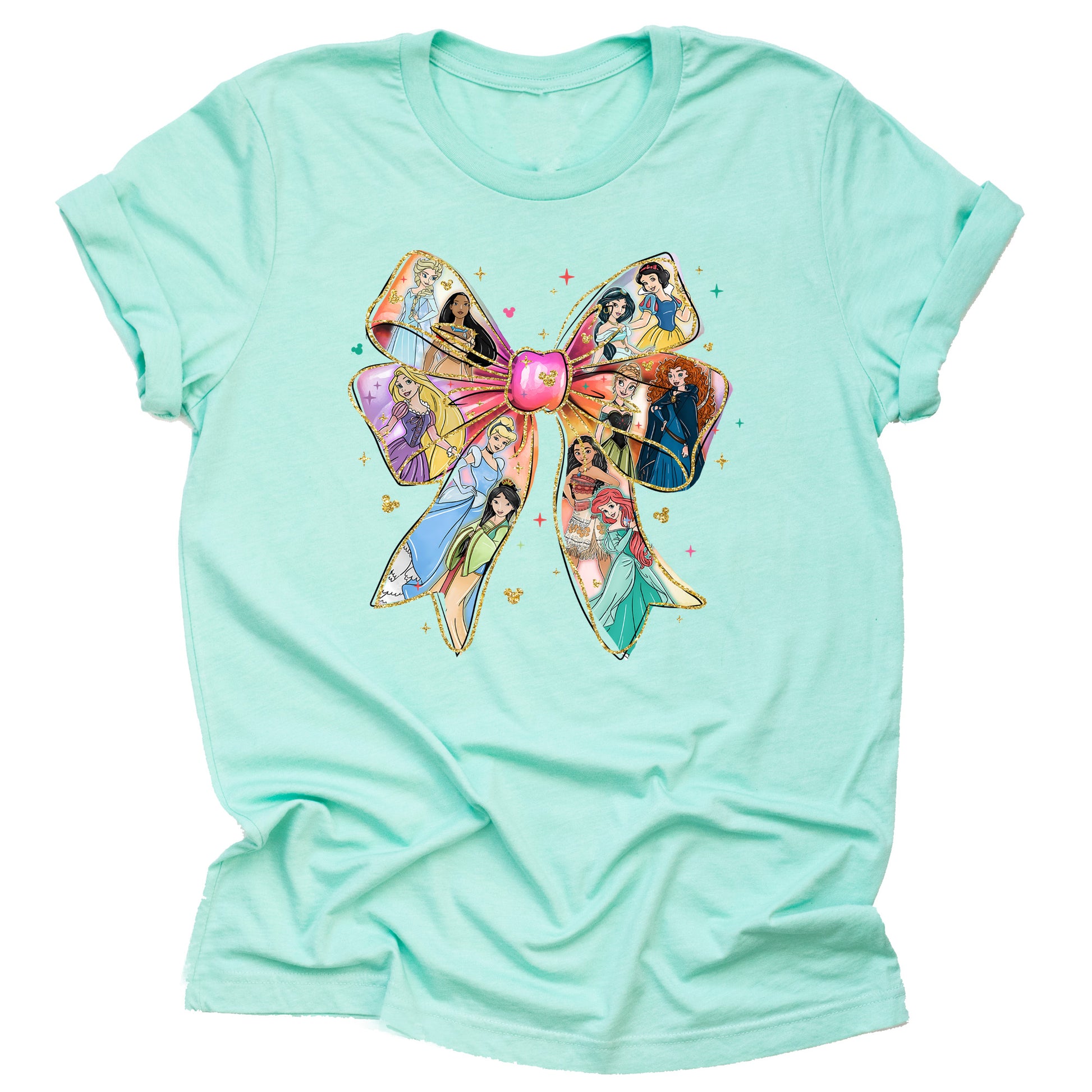 Princess bow magical castle theme park printed graphic shirt tee
