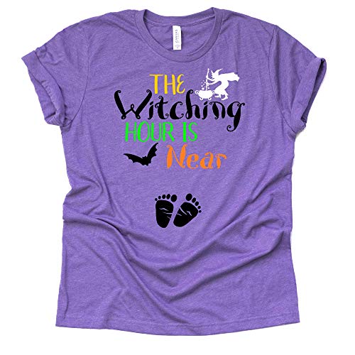 The Witching Hour is Near Shirt, Halloween Announcement Shirt, Pregnancy Announcement Shirt Unisex Short Sleeve